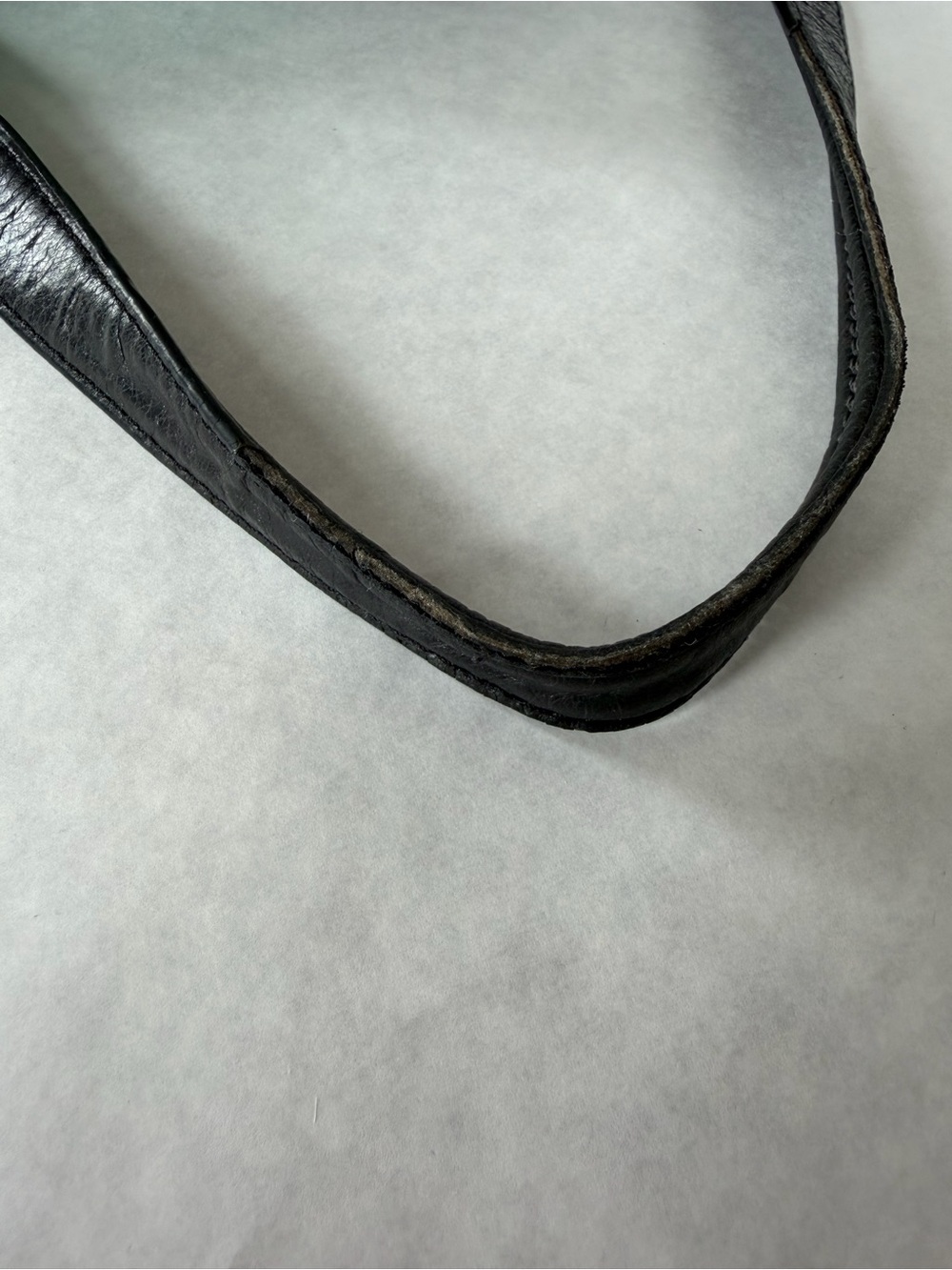 Coach Poppy Black Distressed Leather Glam Tote Shoulder Bag Turquoise Lining - Picture 9 of 9